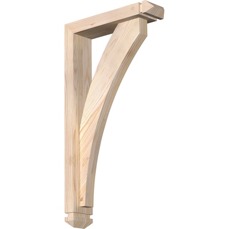 Thorton Arts And Crafts Smooth Bracket W/ Offset Brace, Douglas Fir, 3 1/2W X 14D X 26H